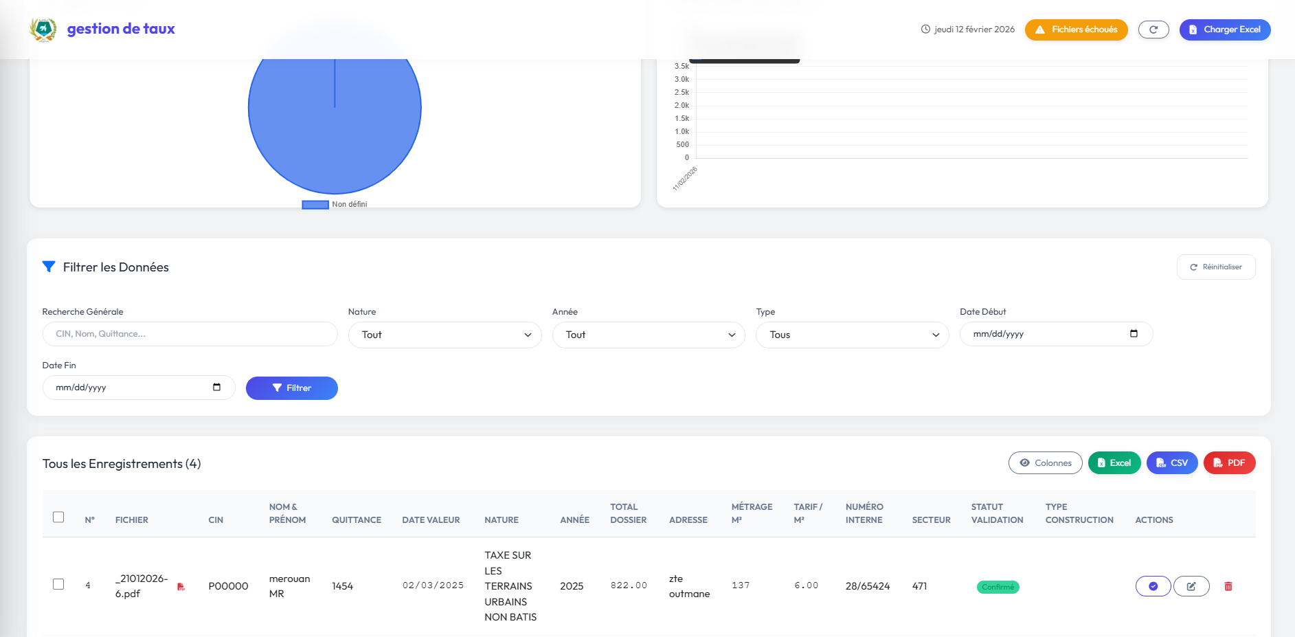 Gestion Taux Screenshot